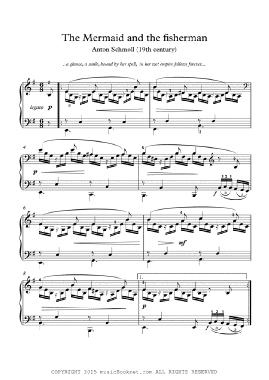 The Mermaid and the fisherman Piano Solo scores gallery preview page 1