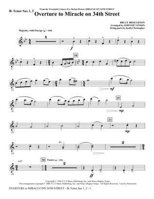 Overture to Miracle On 34th Street - Bb Tenor Sax