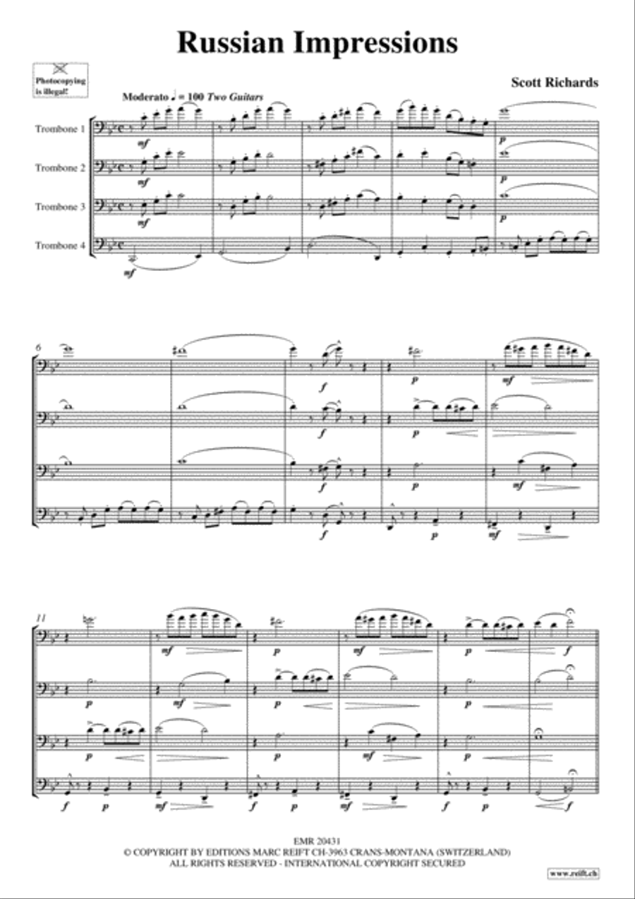 Russian Impressions Russian Impressions Trombone Quartet scores gallery preview page 3