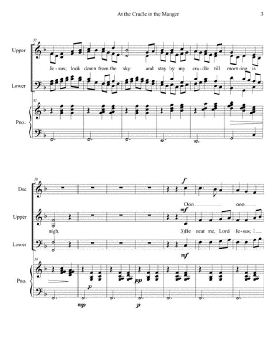 At the Cradle in the Manger 4-Part scores gallery preview page 3