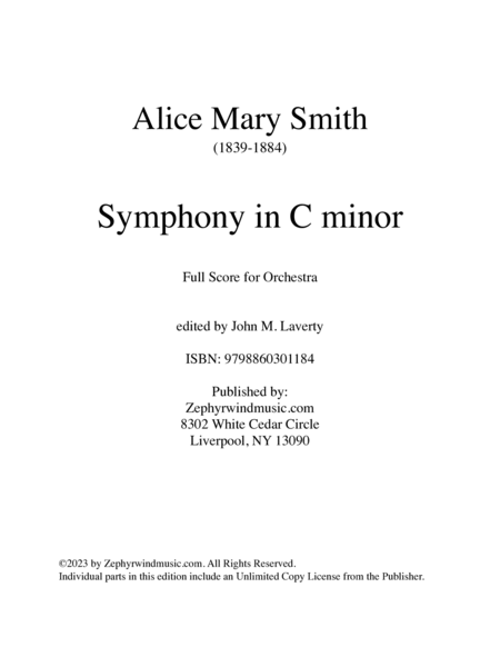 Symphony in c Minor - Score Only