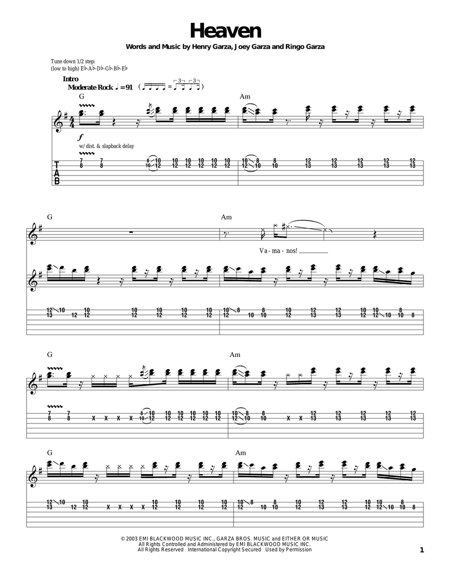 Heaven Heaven Acoustic Guitar scores gallery preview page 1
