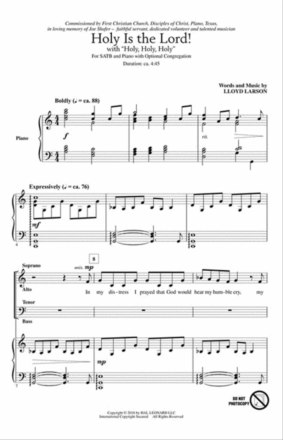 Holy Is the Lord! Holy Is the Lord! 4-Part scores gallery preview page 2
