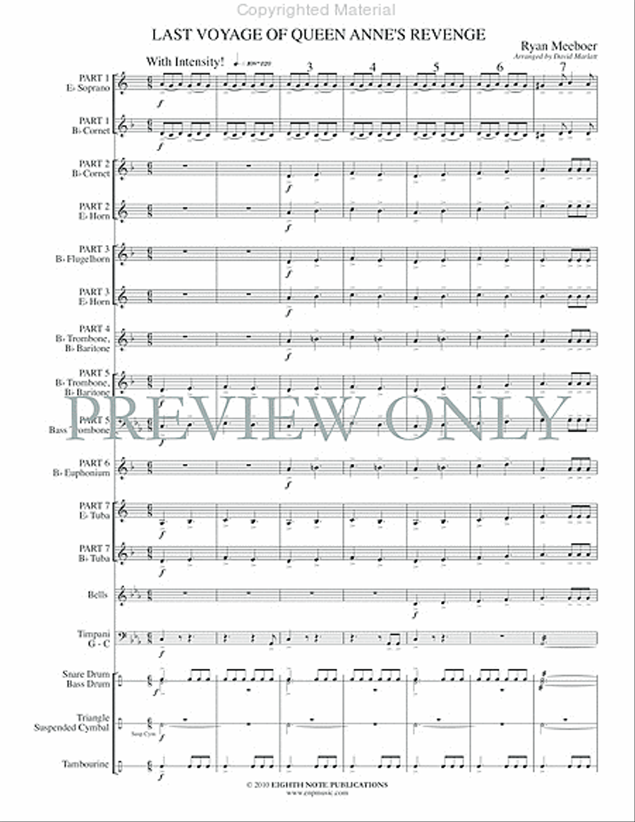 The Last Voyage of the Queen Anne's Revenge Concert Band scores gallery preview page 3