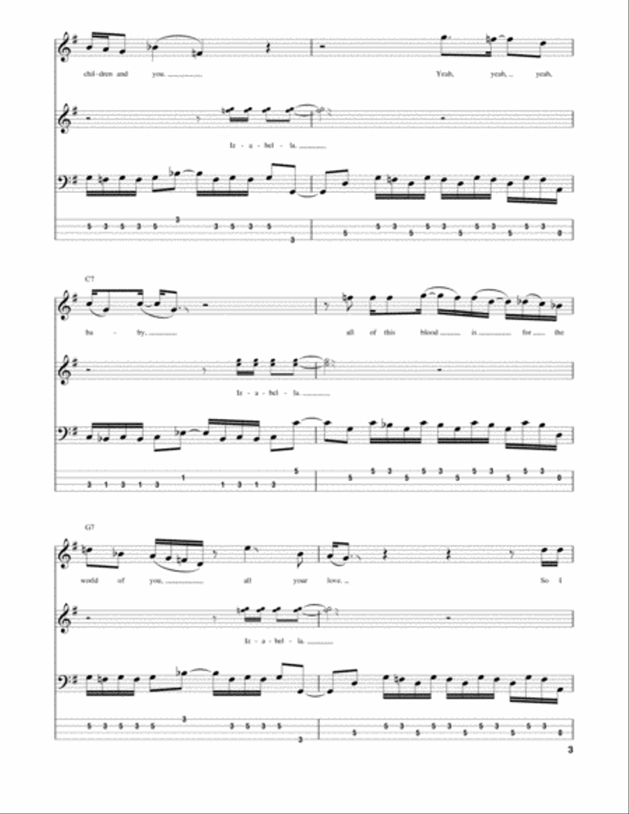 Izabella Guitar Tablature scores gallery preview page 3