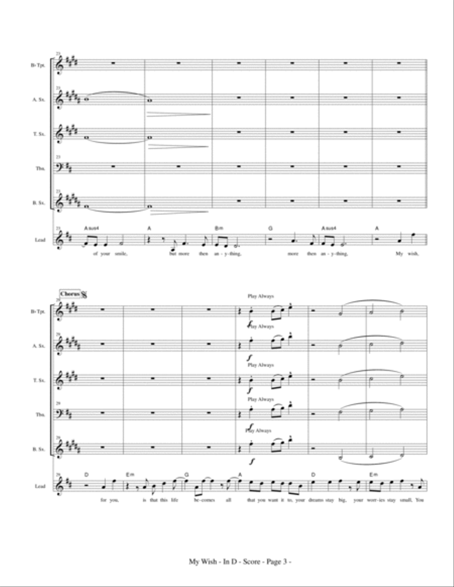 My Wish Large Ensemble scores gallery preview page 5