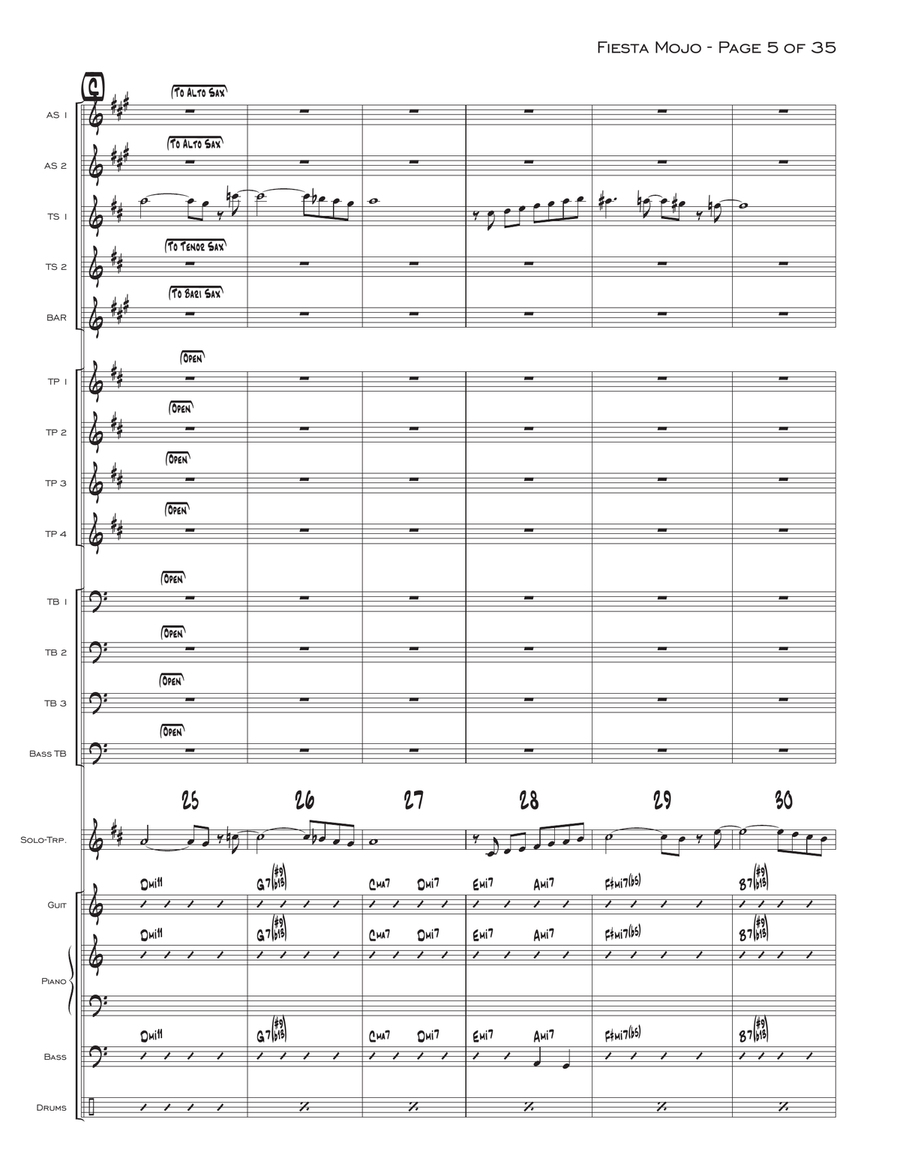 Fiesta Mojo Fiesta Mojo Jazz Ensemble scores gallery preview page 5