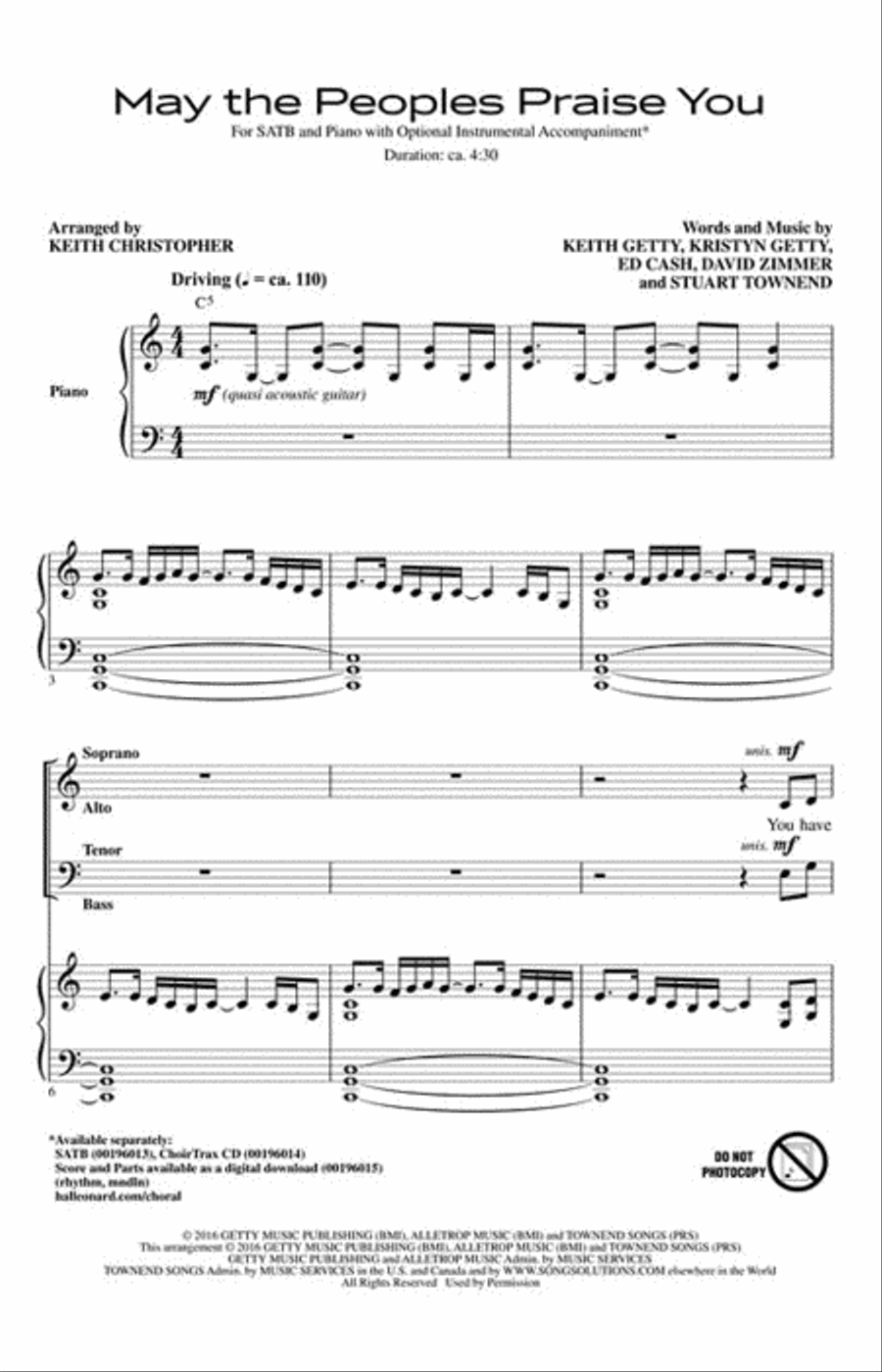 May the Peoples Praise You 4-Part scores gallery preview page 2