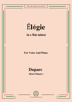 Duparc-Élégie in e flat minor