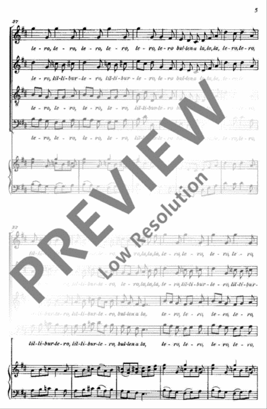 Four Songs from the British Isles 4-Part scores gallery preview page 6