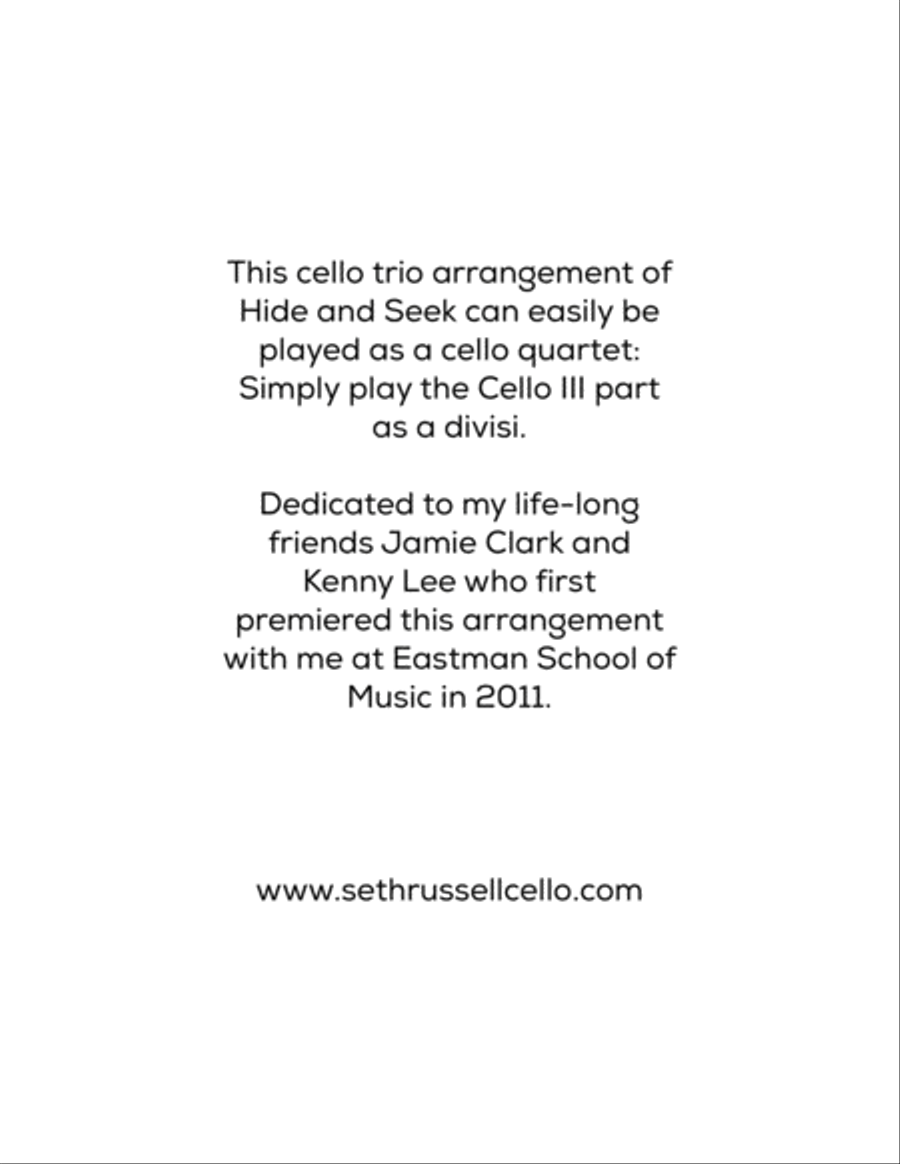 Hide And Seek Cello scores gallery preview page 2