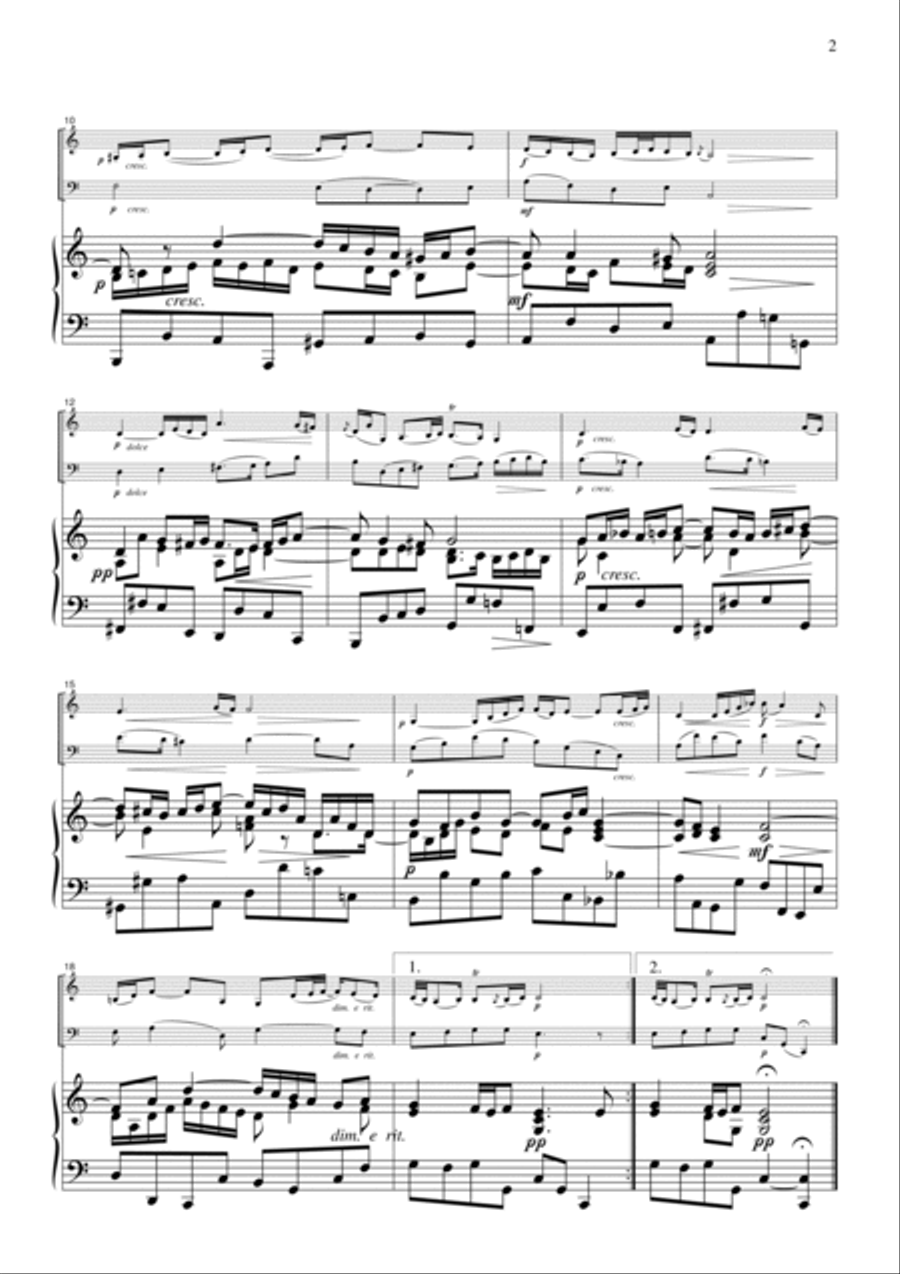 Bach Aria from Suite No.3, for piano trio, PB004 Piano Trio scores gallery preview page 2