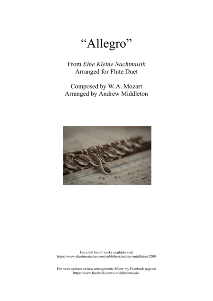Eine Kleine Nachtmusik arranged for Flute Duet Flute Duet scores gallery preview page 1