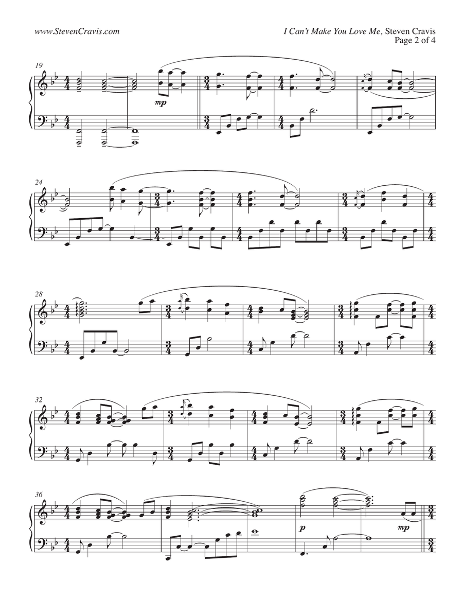 I Can't Make You Love Me Piano Solo scores gallery preview page 2