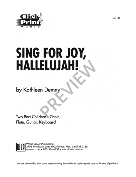 Sing for Joy, Hallelujah!