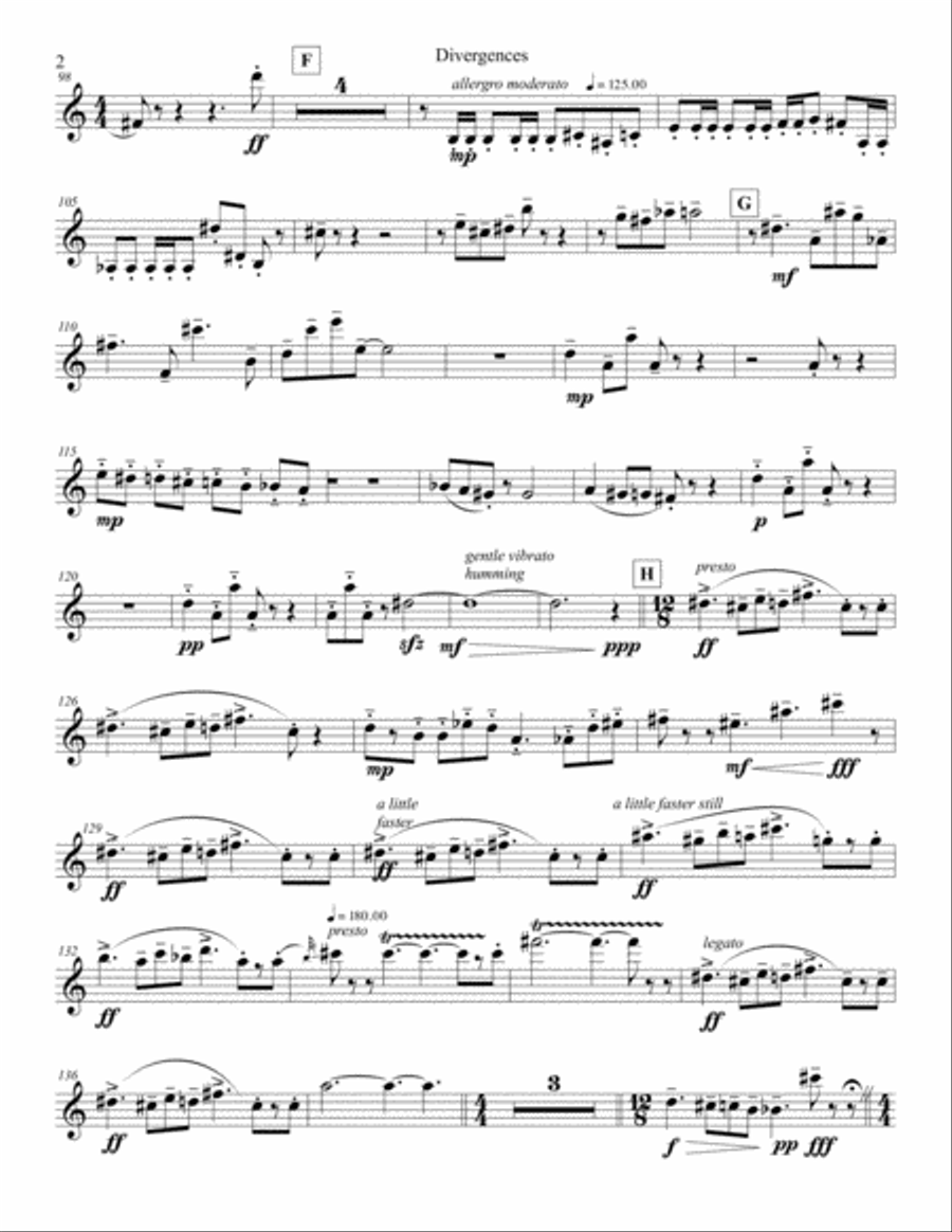 Divergences Clarinet in Bb Chamber Orchestra scores gallery preview page 2
