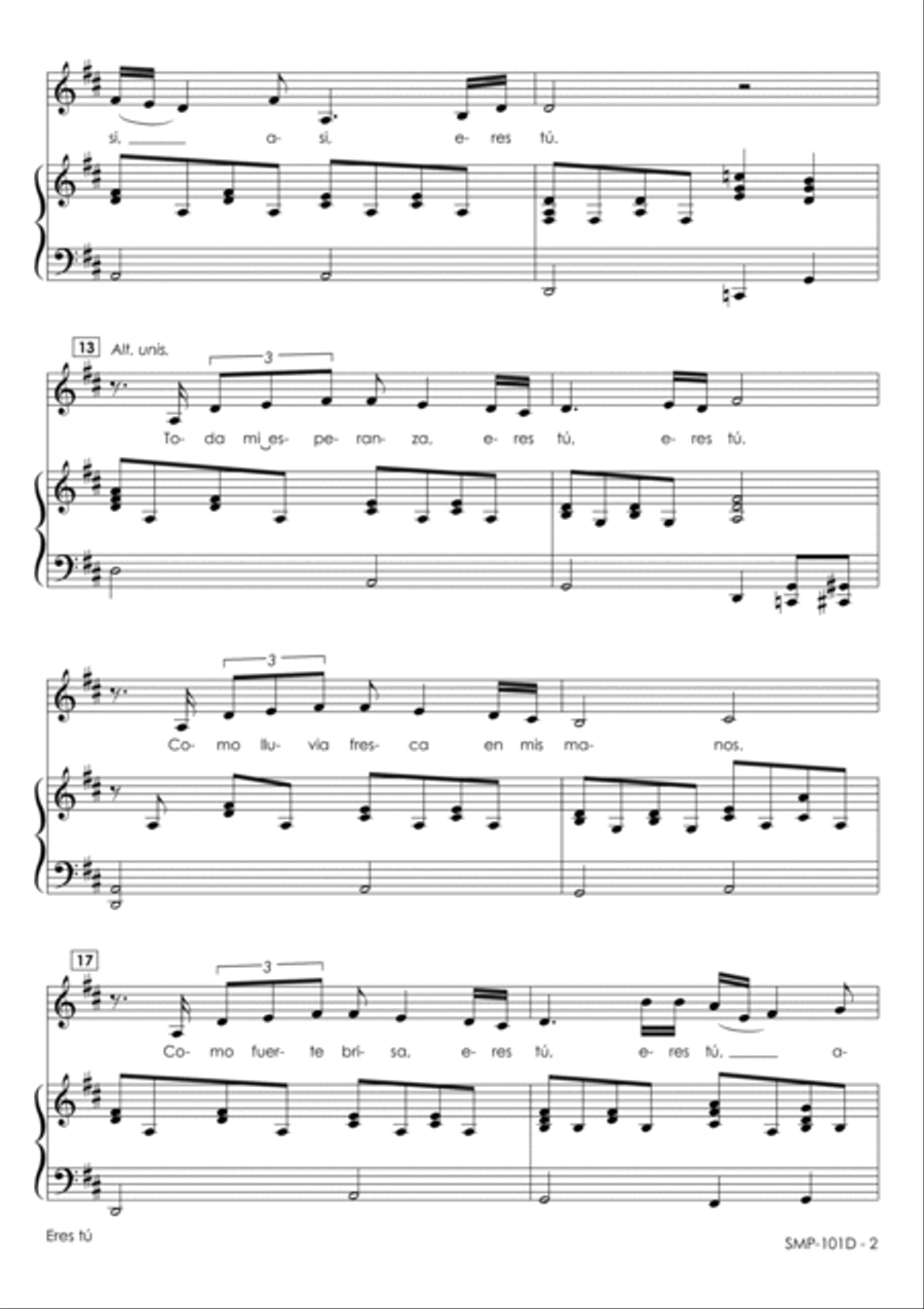 Eres Tu/touch The Wind SSA scores gallery preview page 5