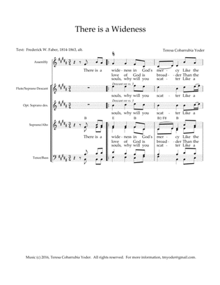 There is a Wideness - A New Melody with SATB and descant (Institutional pricing which allows for unl
