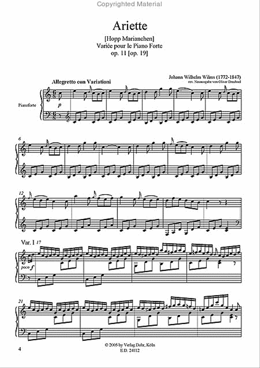 Variationen Vol. 1 für Pianoforte Piano Solo scores gallery preview page 2