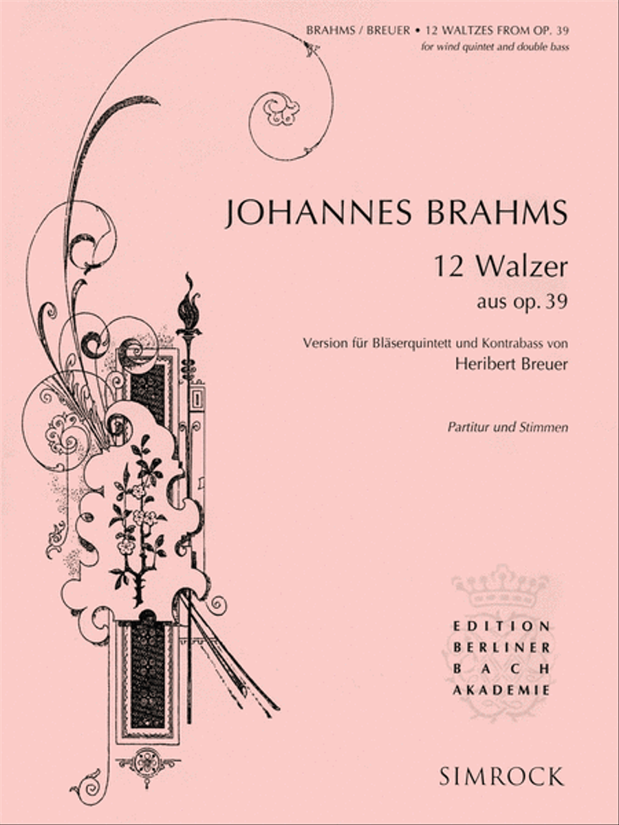 12 Waltzes from Op. 39 Woodwind Quintet scores gallery preview page 1