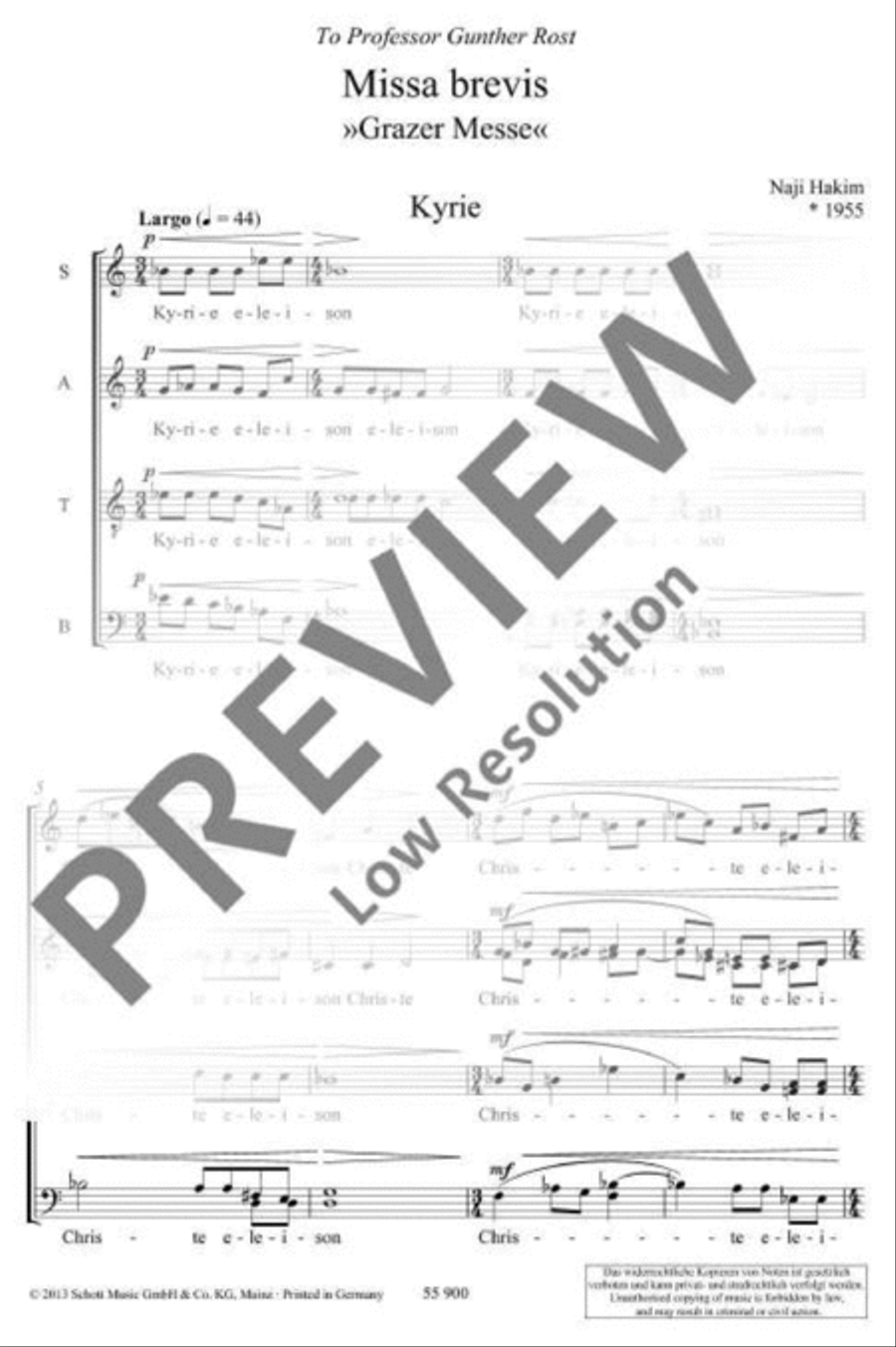 Missa brevis 4-Part scores gallery preview page 4