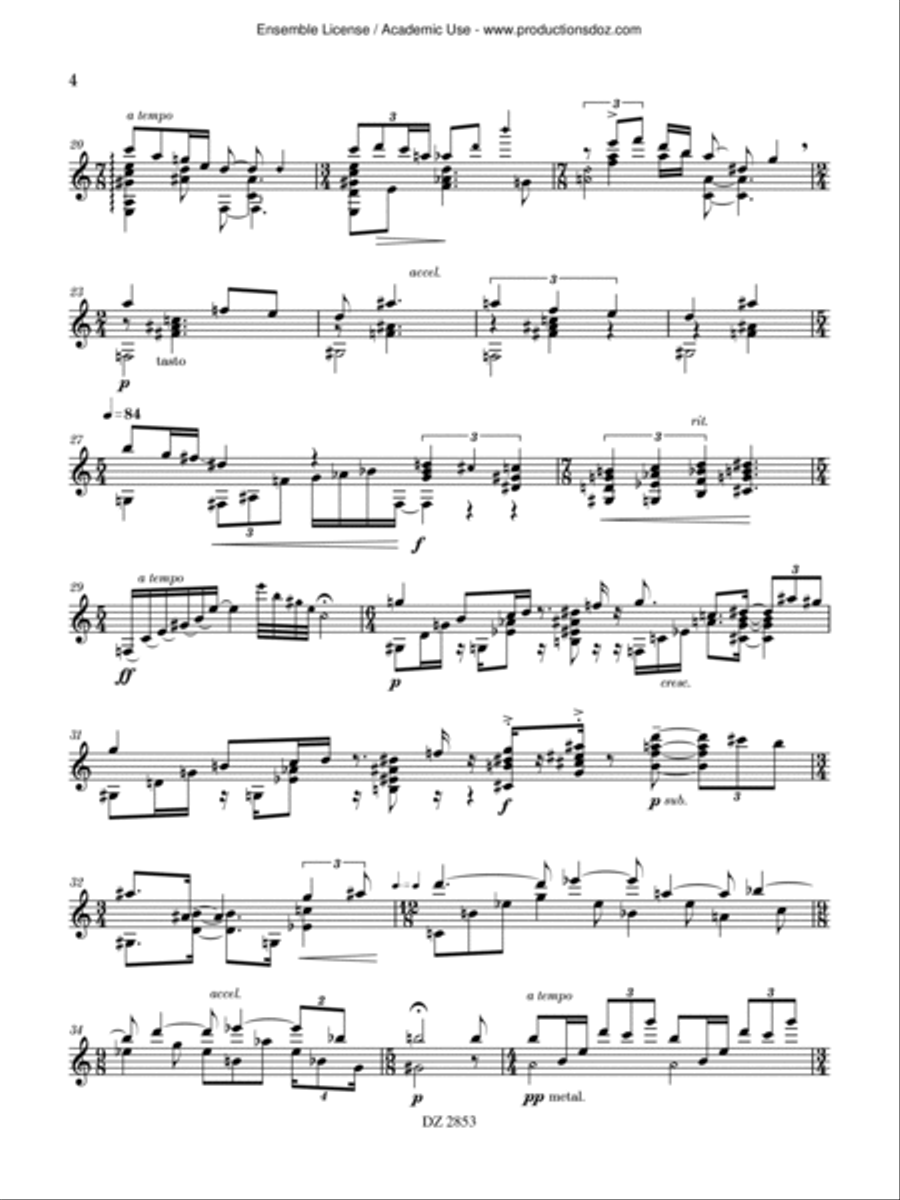 Hommage à Takemitsu Hommage à Takemitsu Classical Guitar scores gallery preview page 4