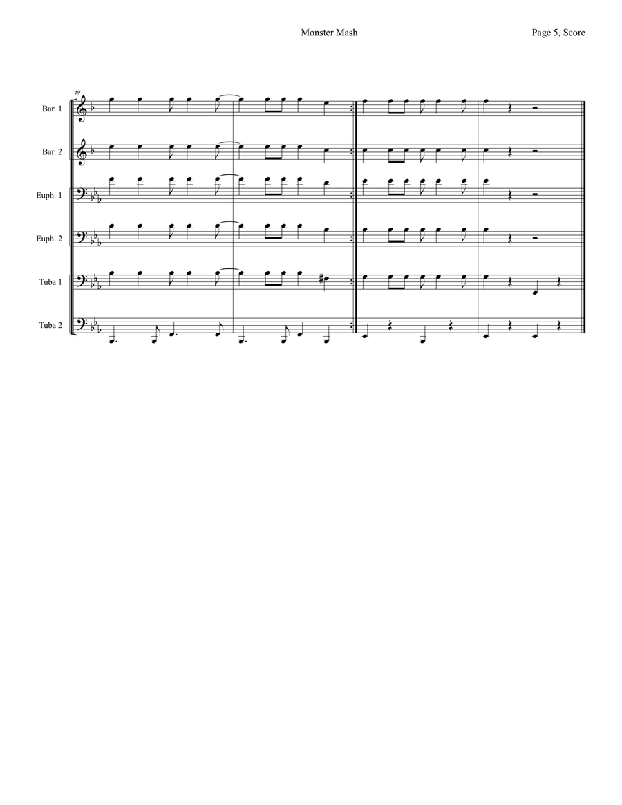 Monster Mash Monster Mash Brass Ensemble scores gallery preview page 5
