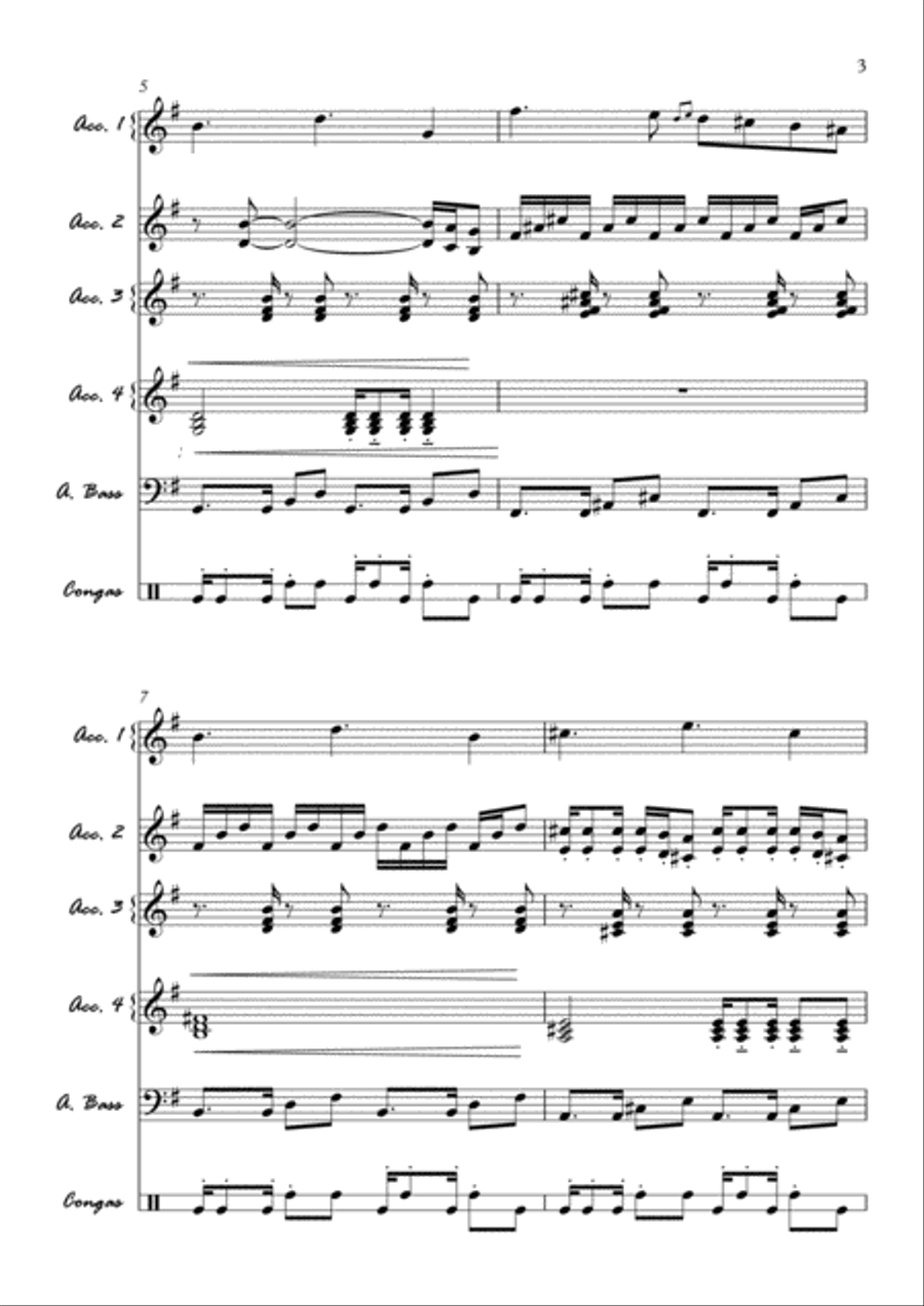 Brazilian night-accordion orchestra Accordion Orchestra scores gallery preview page 3