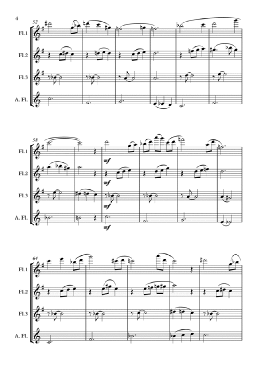 Note Pad - Flute Quartet Flute Quartet scores gallery preview page 4