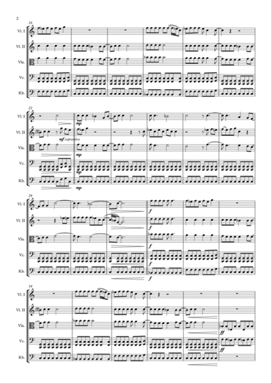 Gimme All Your Lovin' String Quintet scores gallery preview page 2