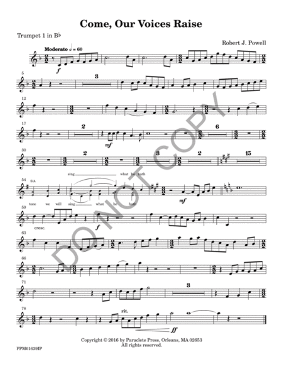 Come, Our Voices Raise 4-Part scores gallery preview page 3