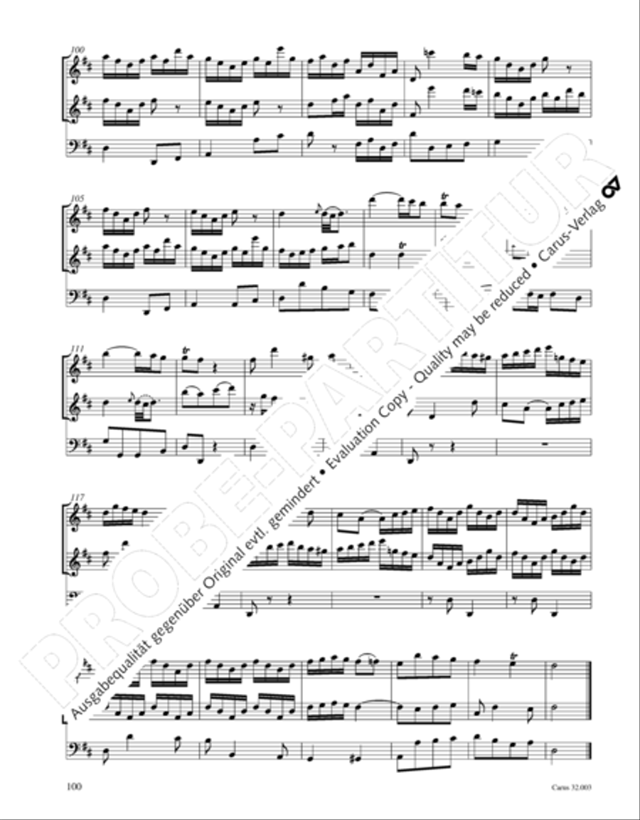 Gesamtausgabe Band 3 (Kammermusik: Duette, Solo- und Triosonaten) Score scores gallery preview page 121