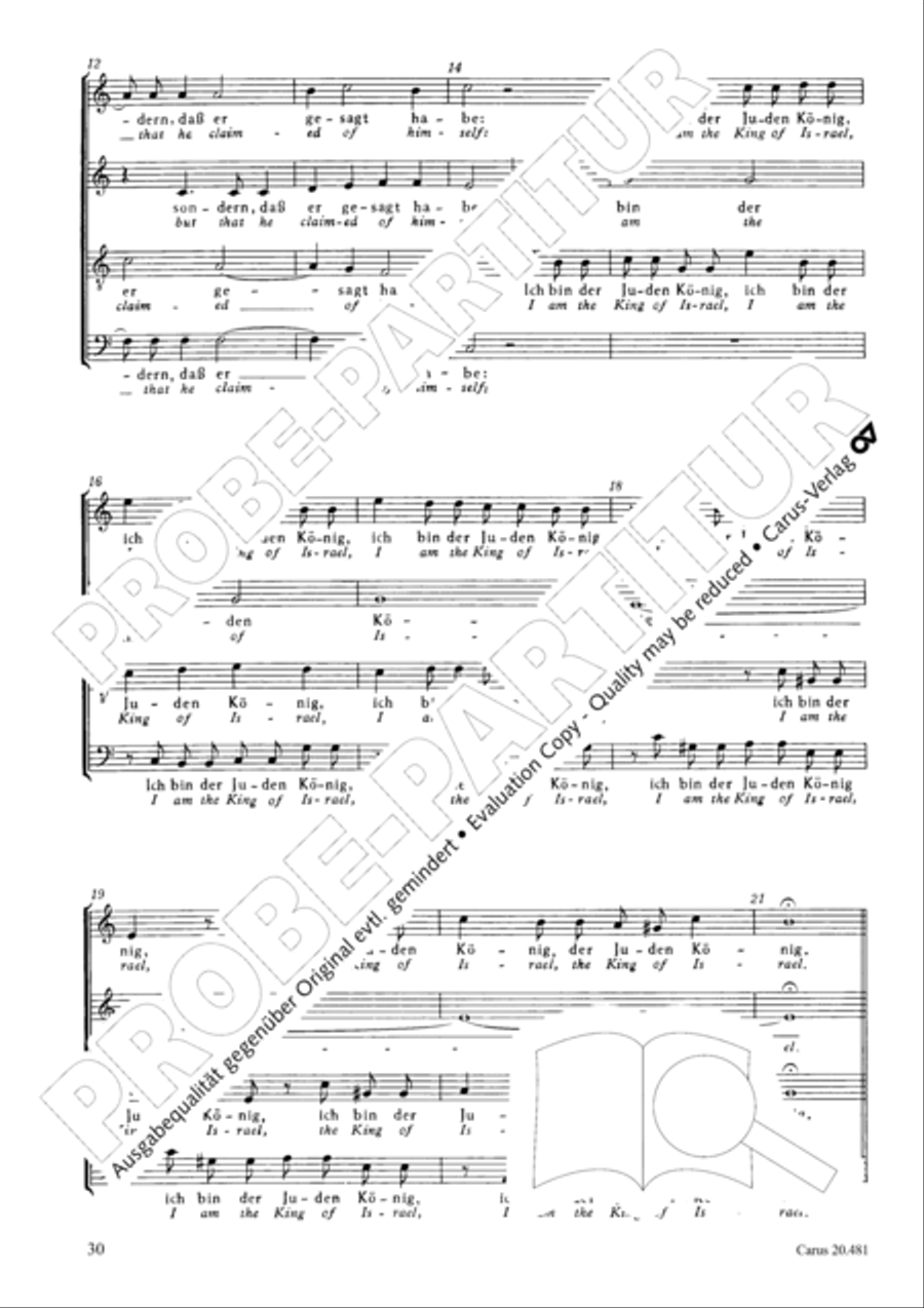 St. John Passion / The Passion of our Lord and Saviour Jesus Christ 4-Part scores gallery preview page 31