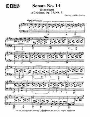 Book cover for Sonata No. 14 In C-sharp Minor (moonlight), Op. 27, No. 2