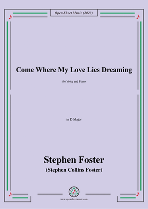 Book cover for S. Foster-Come Where My Love Lies Dreaming,in D Major