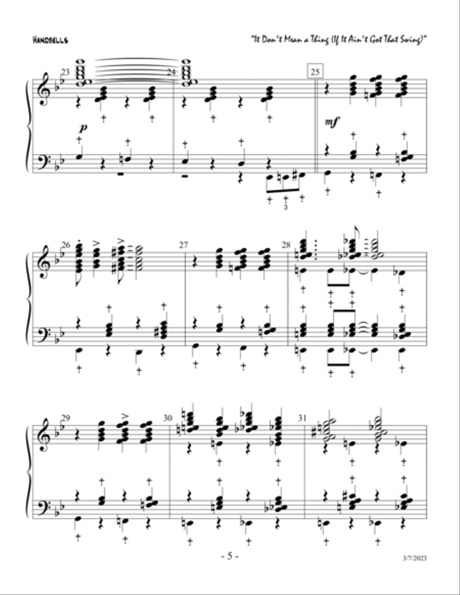 It Don't Mean A Thing (if It Ain't Got That Swing) Handbell Choir scores gallery preview page 5
