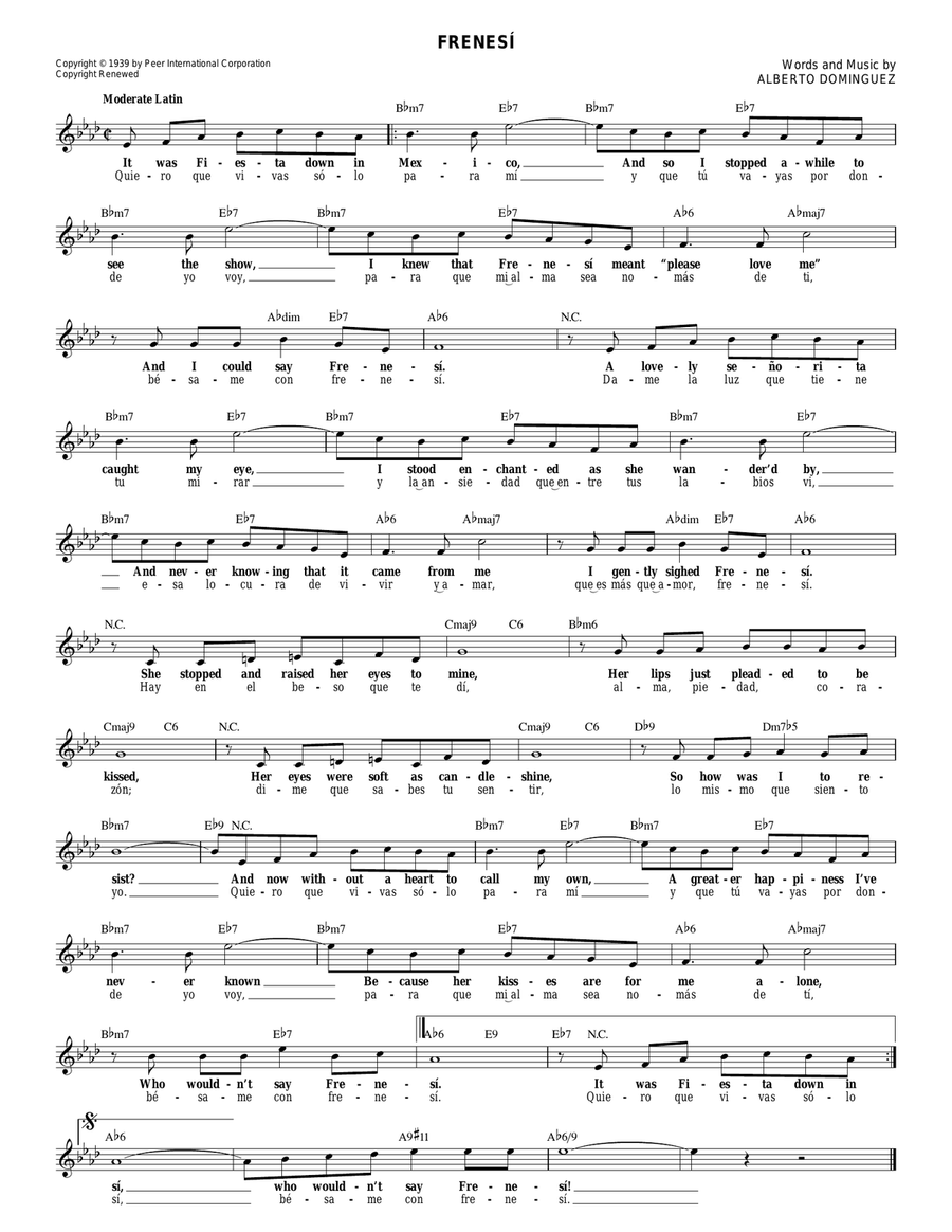 Frenesí Guitar scores gallery preview page 1