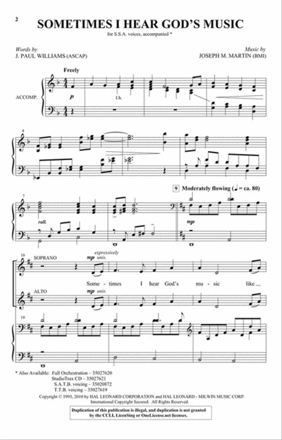 Sometimes I Hear God's Music SSA scores gallery preview page 2