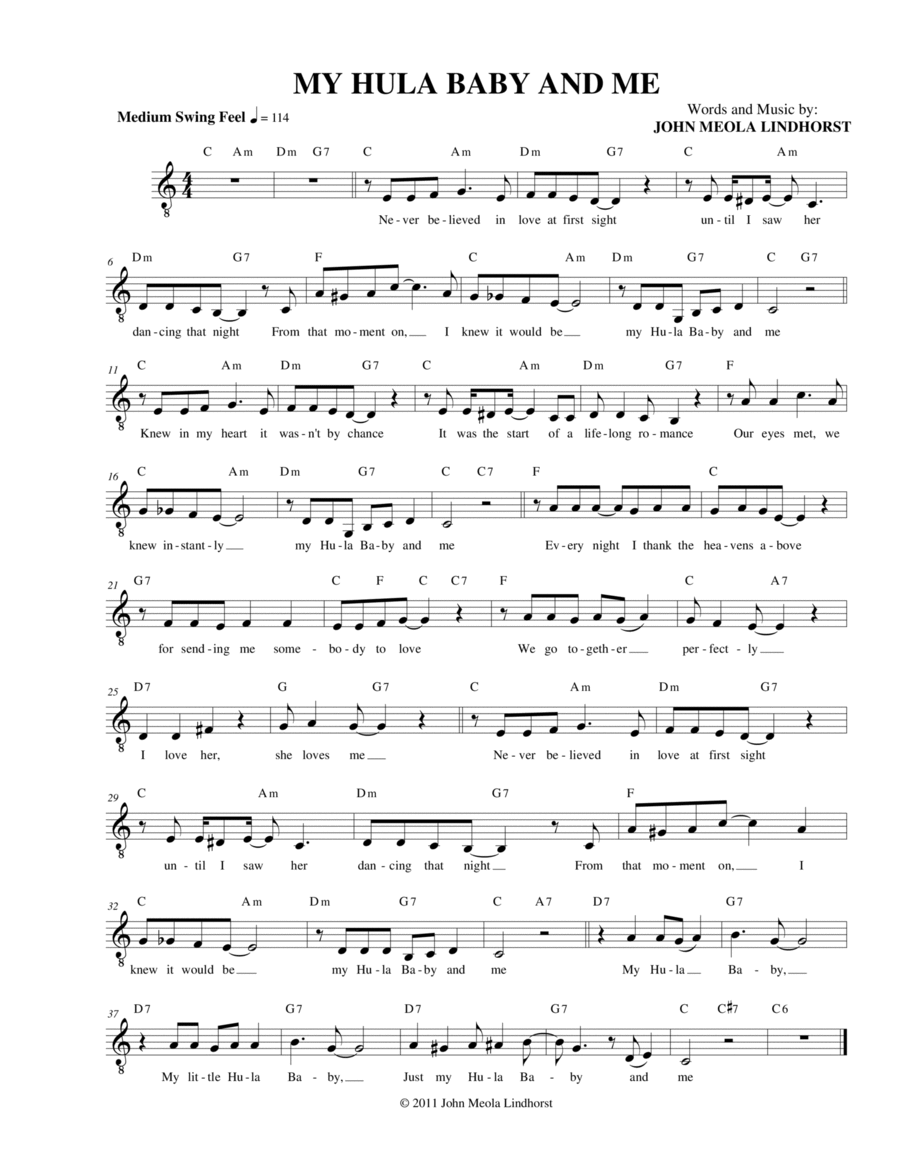 My Hula Baby and Me Piano scores gallery preview page 1