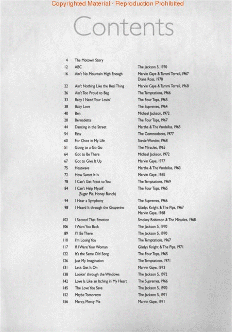 Motown Anthology Piano, Vocal, Guitar scores gallery preview page 2