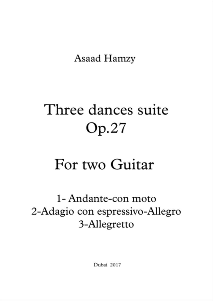 Three dances suite for two Guitars Op.27 Classical Guitar scores gallery preview page 5