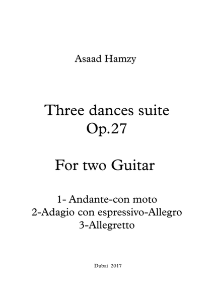 Three dances suite for two Guitars Op.27 image number null
