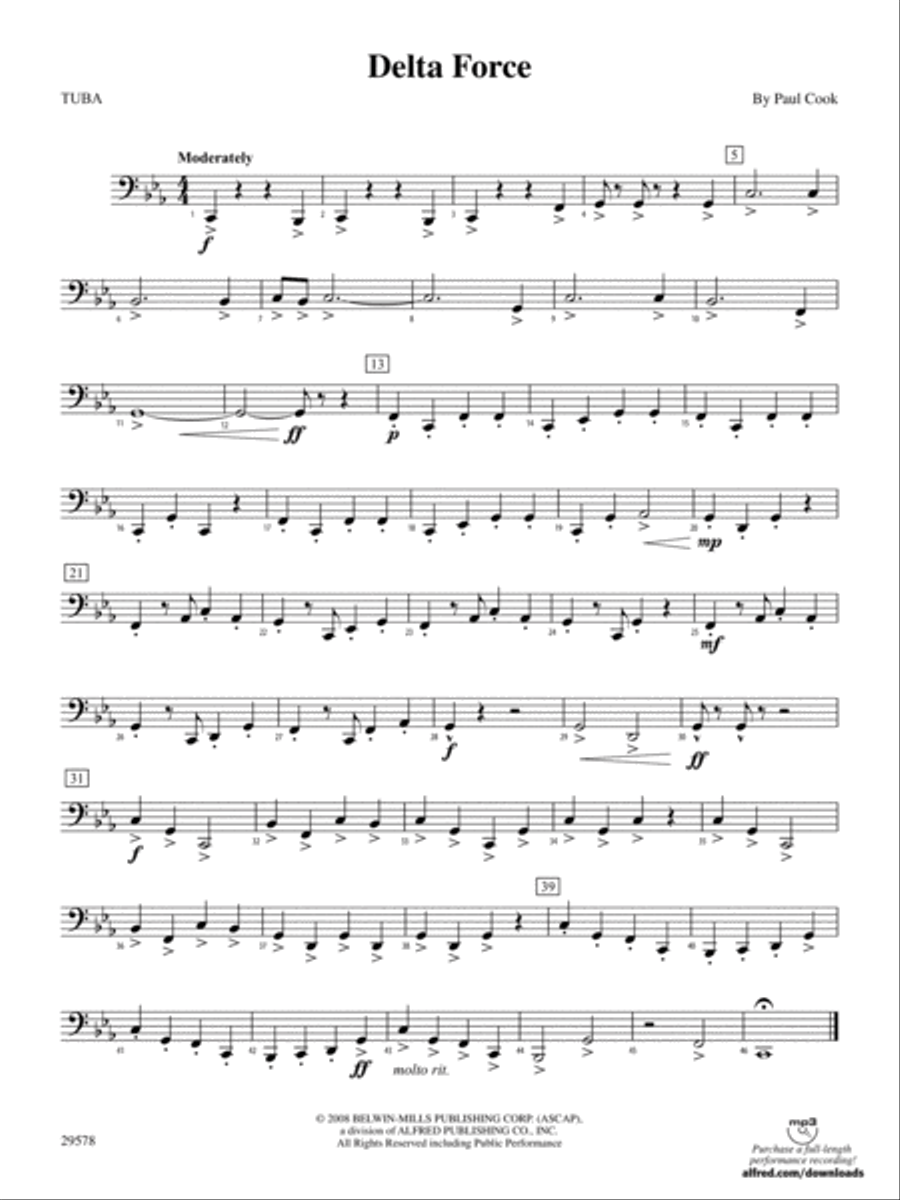 Delta Force: Tuba Concert Band scores gallery preview page 1