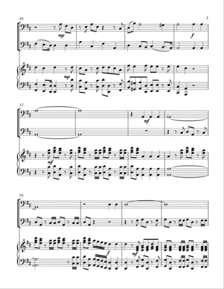 Hallelujah Chorus (bass C instrument duet) Choir scores gallery preview page 6