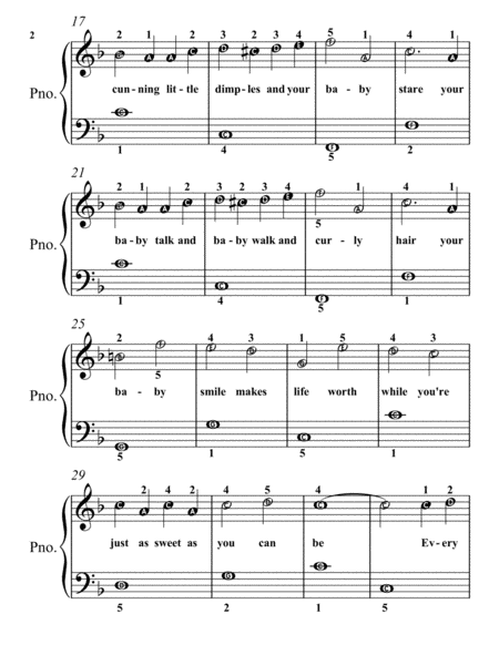 Pretty Baby Easiest Piano Sheet Music PDF