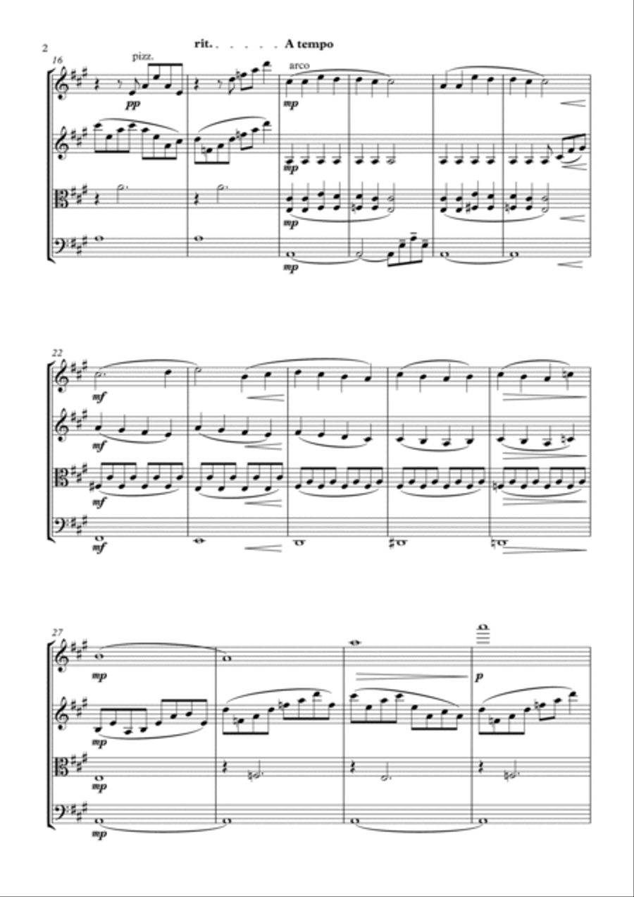 Glasgow Love Theme String Quartet scores gallery preview page 2