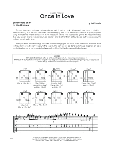 Once In Love - Guitar Chord Chart