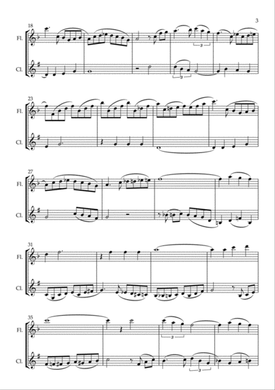 Jesus Walked This Lonesome Valley, for Flute and Clarinet Woodwind Duet scores gallery preview page 3