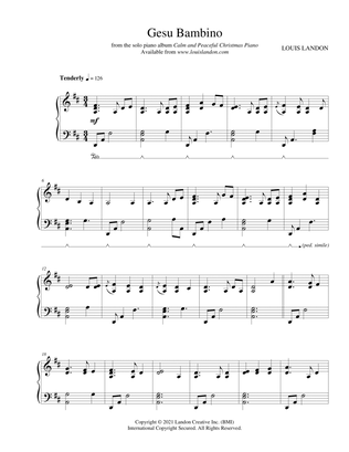 Gesu Bambino - Traditional Christmas - Louis Landon - Solo Piano