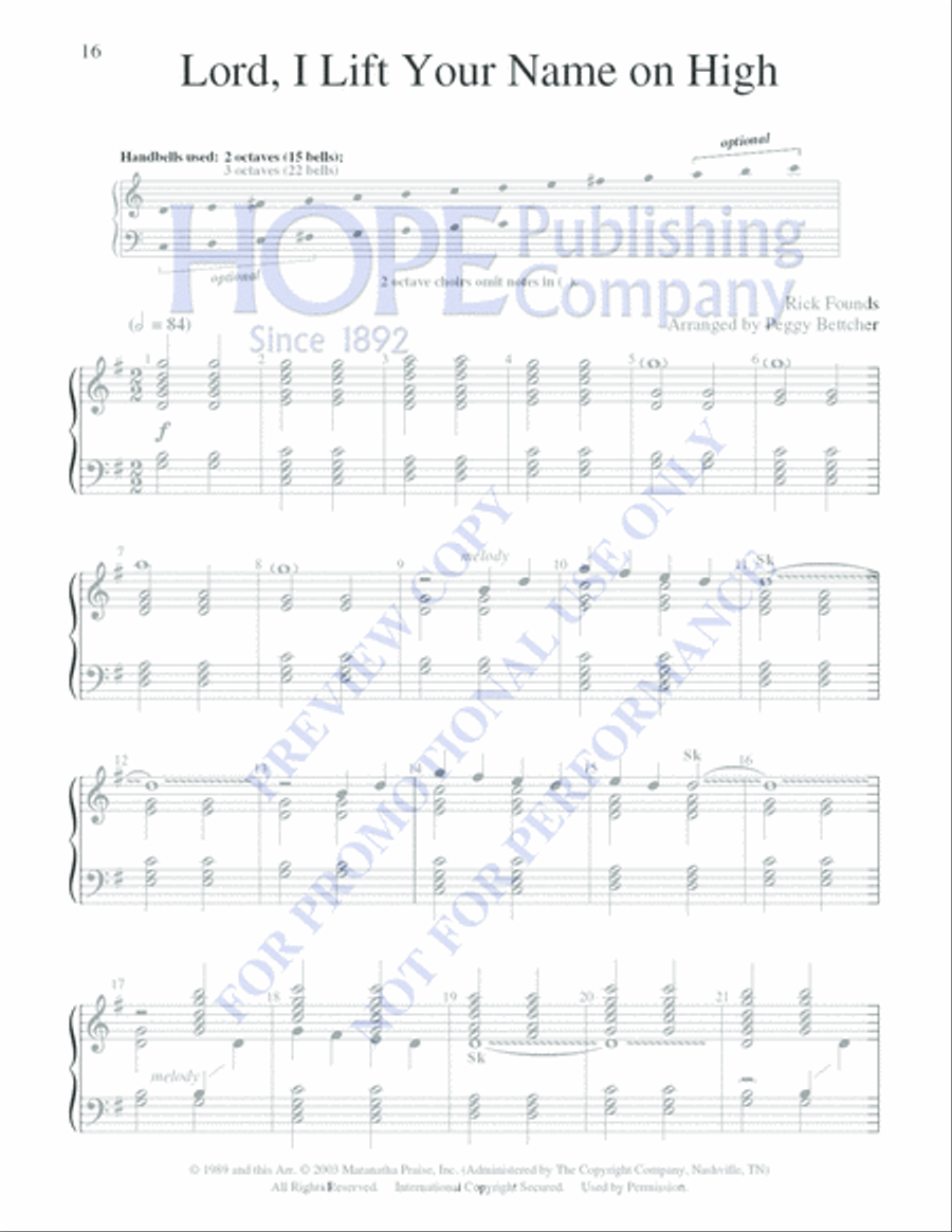 Easy to Ring Praise and Worship 3-Octaves scores gallery preview page 18